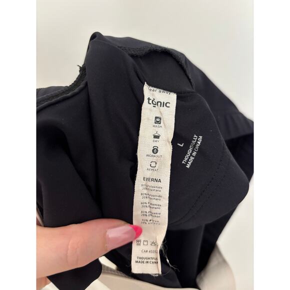 Tonic Active Tank Top Womens Large Black Cream Color Block Crossover Back - Picture 4 of 5